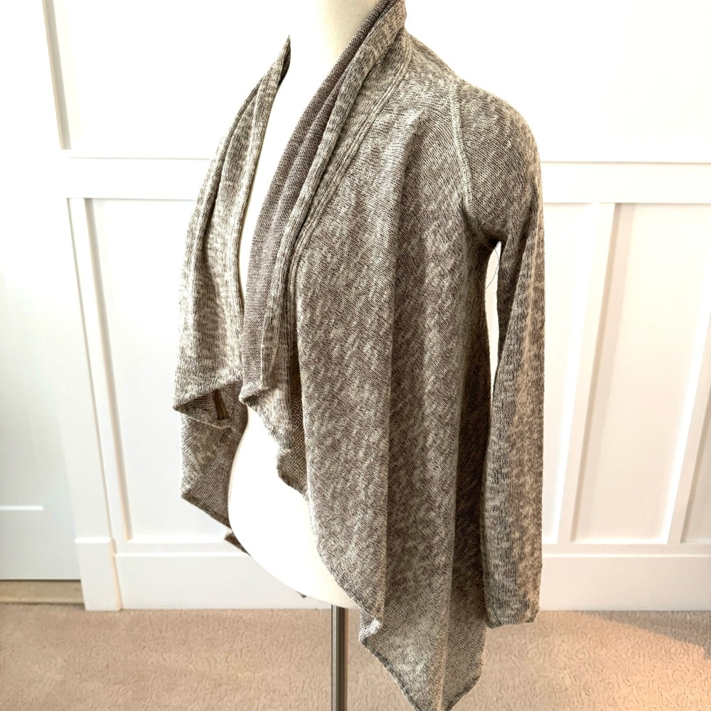 Guess Open Front Knit Cardigan With Draping, Grey… - image 2